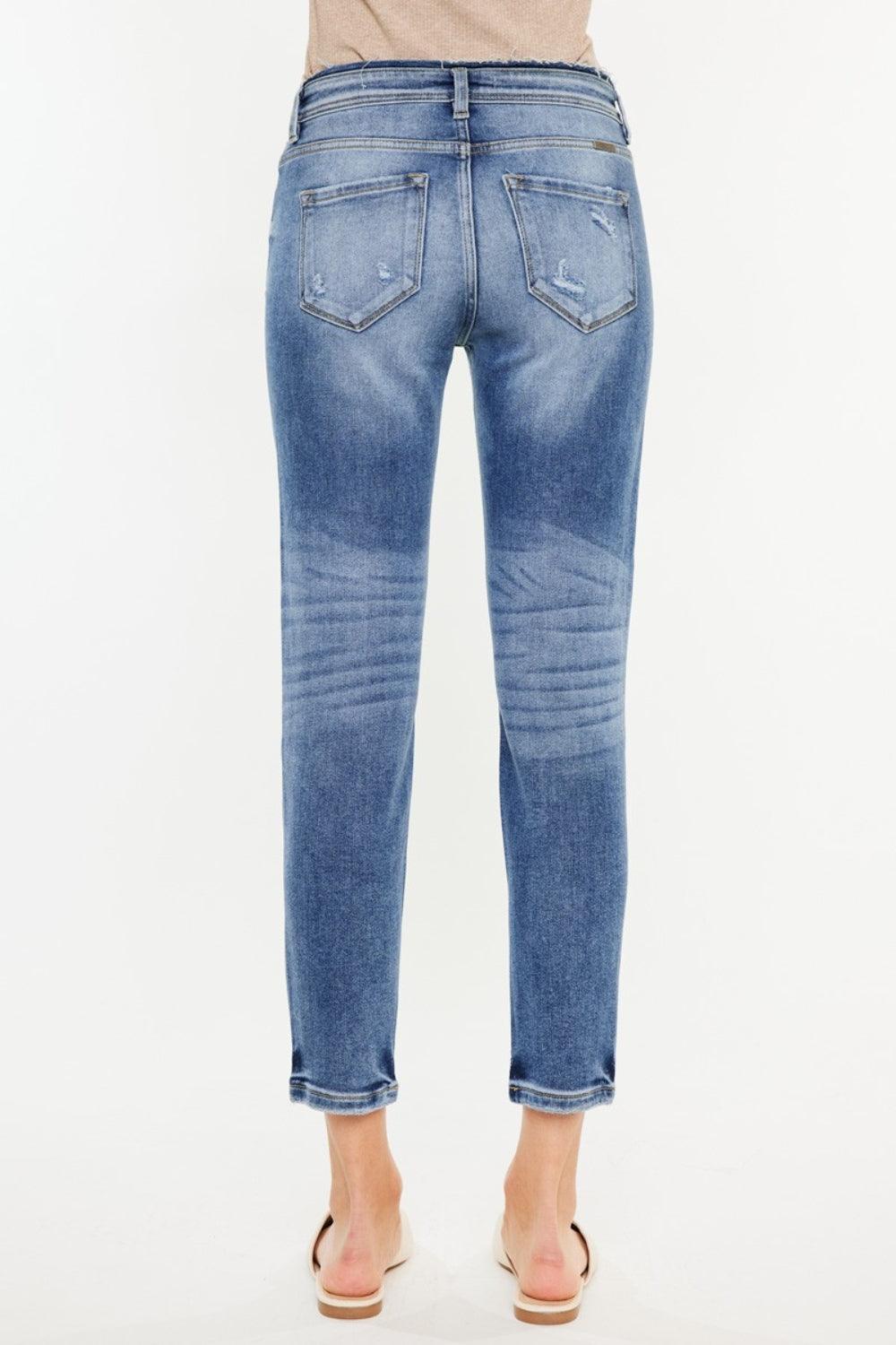 Kancan High Rise Distressed Mom Jeans-4