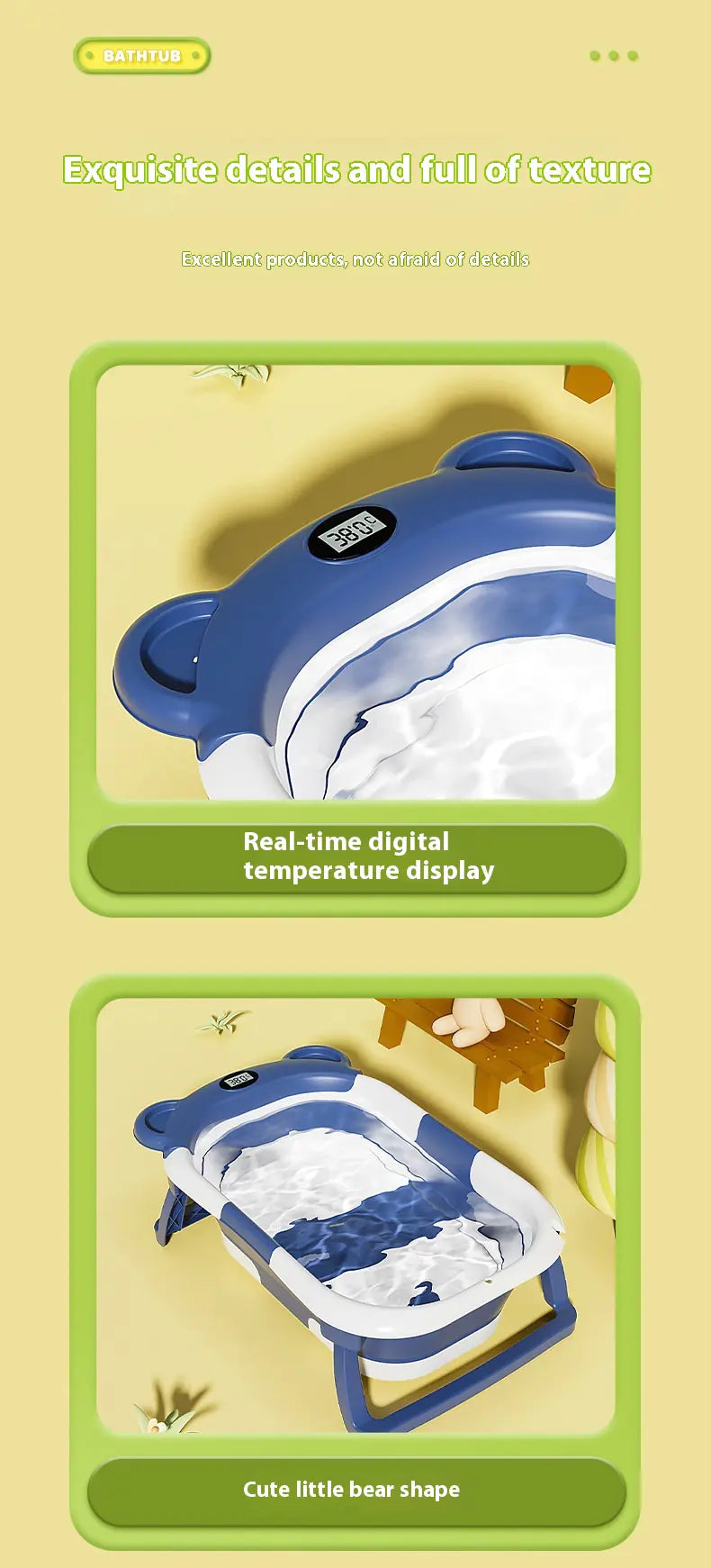 Newborn Temperature Sensing Baby Bathtub